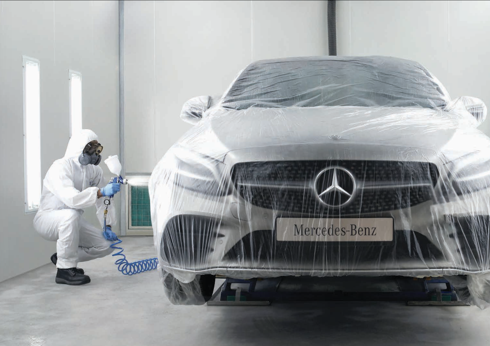 Mercedes-Benz spray booth — authorised prestige repair Caringbah